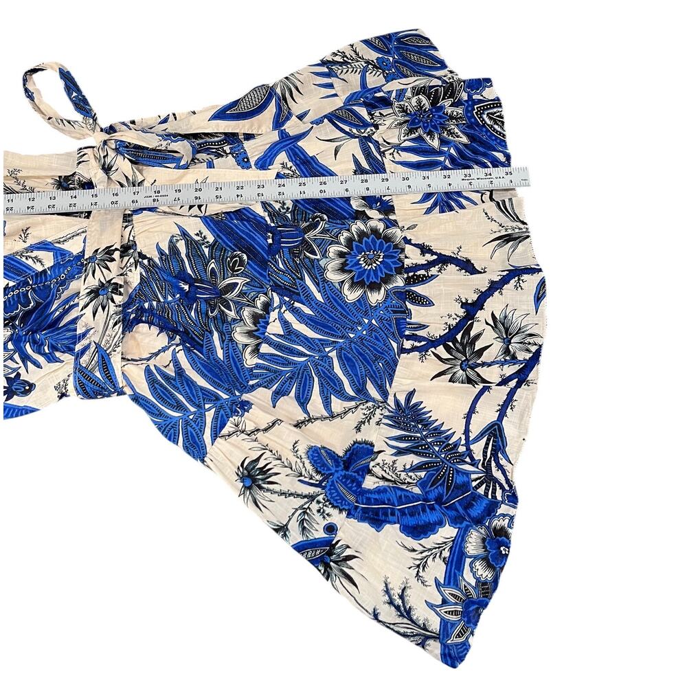 Banana Republic NWT Stampa Mini Dress Blue Floral Wrap V-Neck Medium - Picture 11 of 11